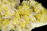Lustrous Sulfur Crystals on Sparkling Calcite - Poland #175410-4